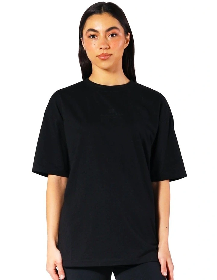 Oversized Tonal Logo Tee in Black image 1