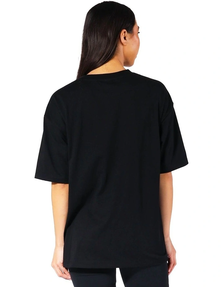 Oversized Tonal Logo Tee in Black image 2