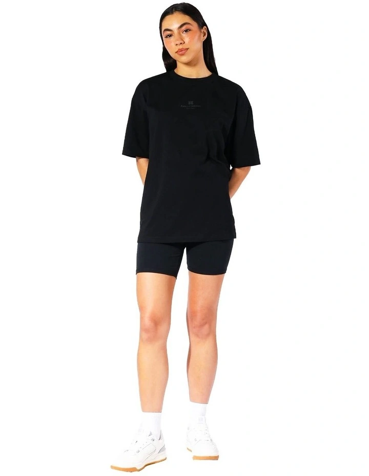 Oversized Tonal Logo Tee in Black image 5