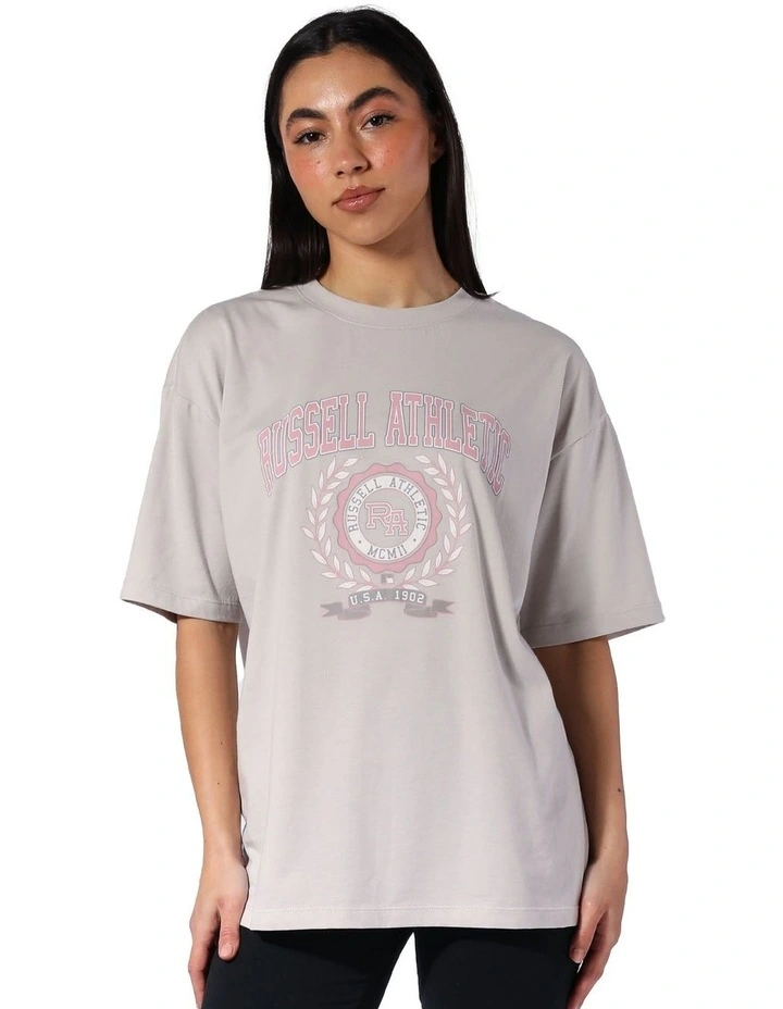 Logo French Terry Oversized Tee in Antarctica White image 1
