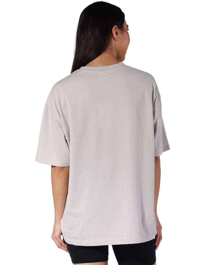 Logo French Terry Oversized Tee in Antarctica White image 2