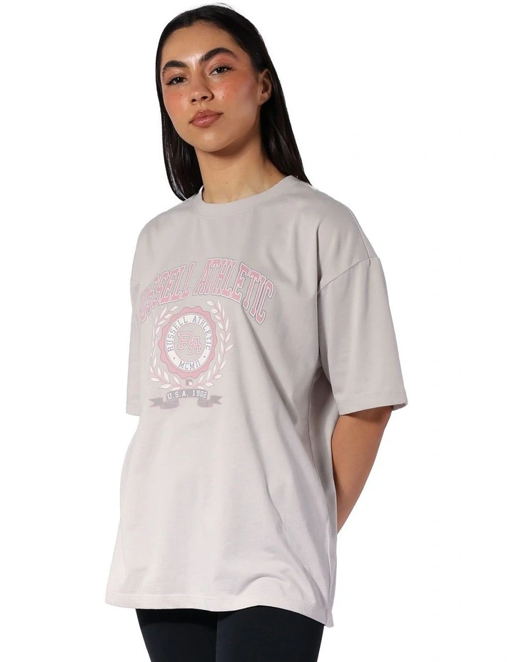 Logo French Terry Oversized Tee in Antarctica White image 3