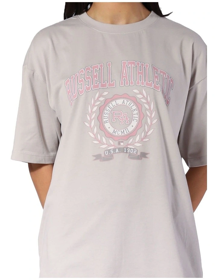 Logo French Terry Oversized Tee in Antarctica White image 4