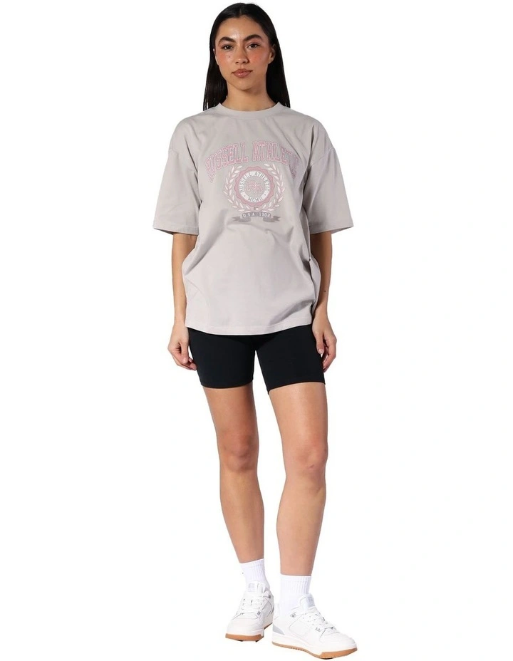Logo French Terry Oversized Tee in Antarctica White image 5