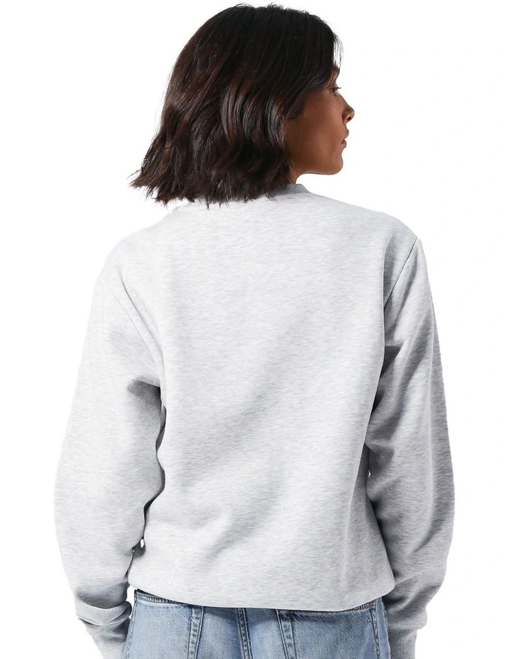 Arch Logo Crew Sweat Top in White image 2
