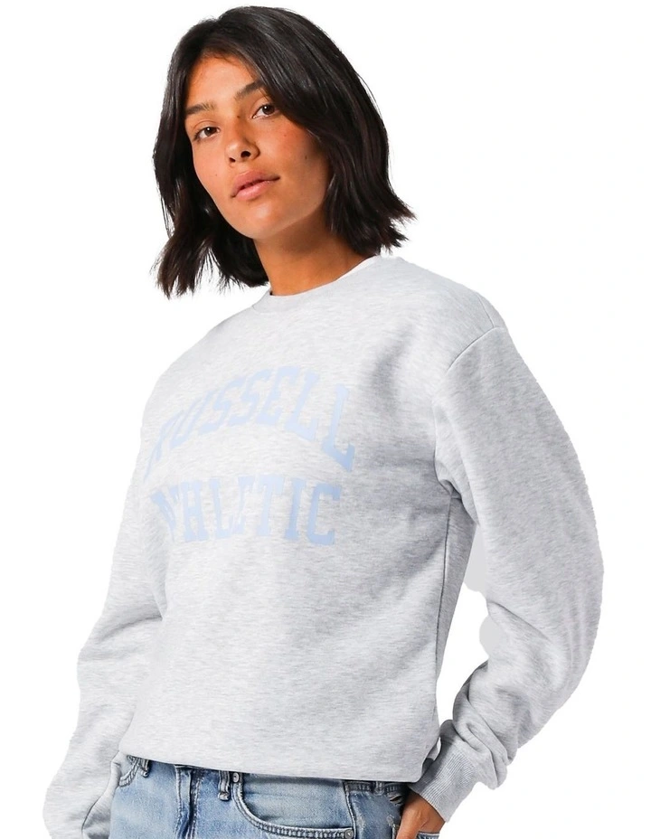 Arch Logo Crew Sweat Top in White image 3