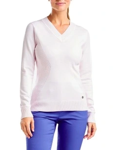 Nicole V-Neck Sweater in Pink Sugar