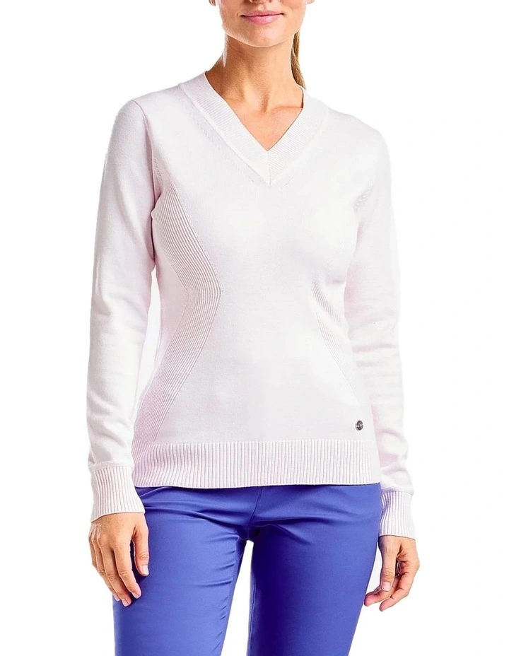 Nicole V-Neck Sweater in Pink Sugar image 1