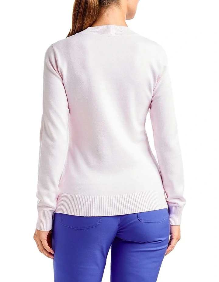 Nicole V-Neck Sweater in Pink Sugar image 2