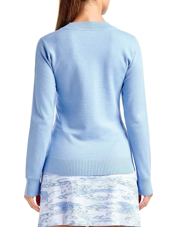 Nicole V-Neck Sweater in Gentle Blue image 2
