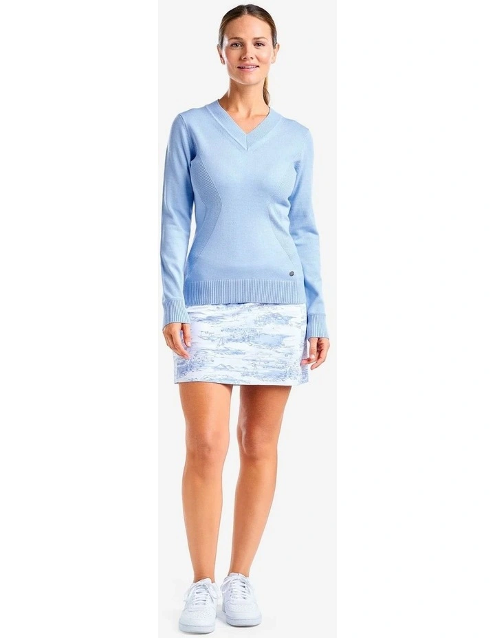 Nicole V-Neck Sweater in Gentle Blue image 4