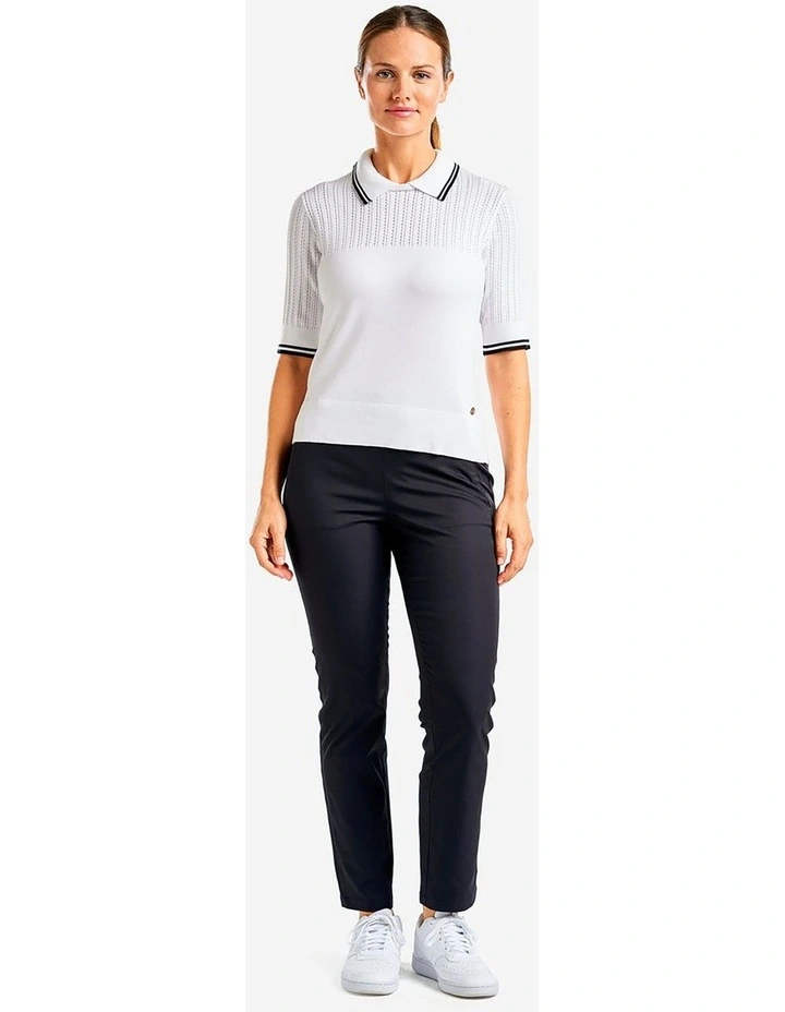 Vy Sweater Golf Polo Shirt in White image 4