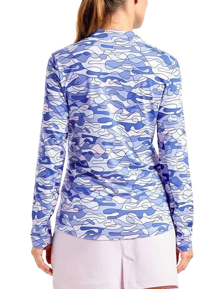 Lolita UV Long Sleeve Mock Neck Golf Shirt in Cobalt image 2