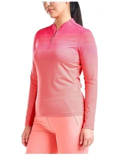 Lolita UV Long Sleeve Mock Neck Golf Shirt in Cherry