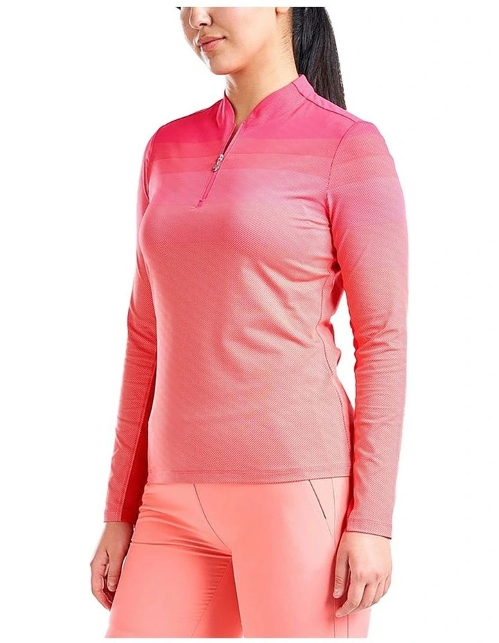 Lolita UV Long Sleeve Mock Neck Golf Shirt in Cherry image 1