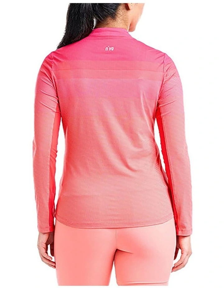 Lolita UV Long Sleeve Mock Neck Golf Shirt in Cherry image 2
