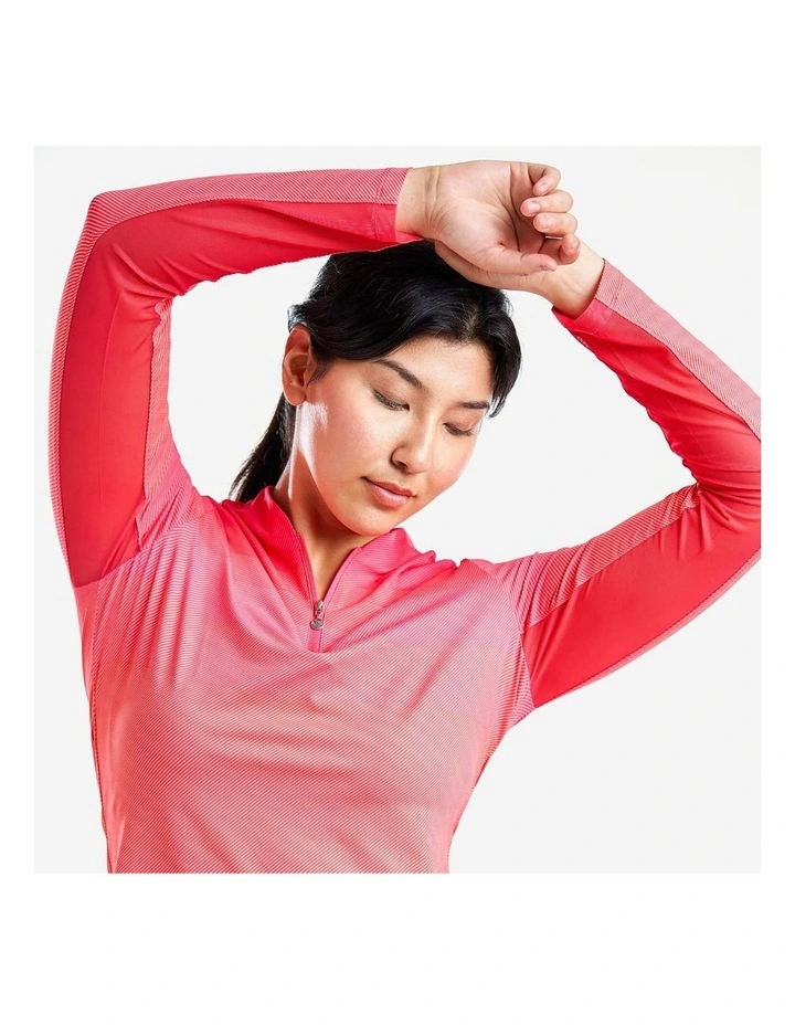 Lolita UV Long Sleeve Mock Neck Golf Shirt in Cherry image 4