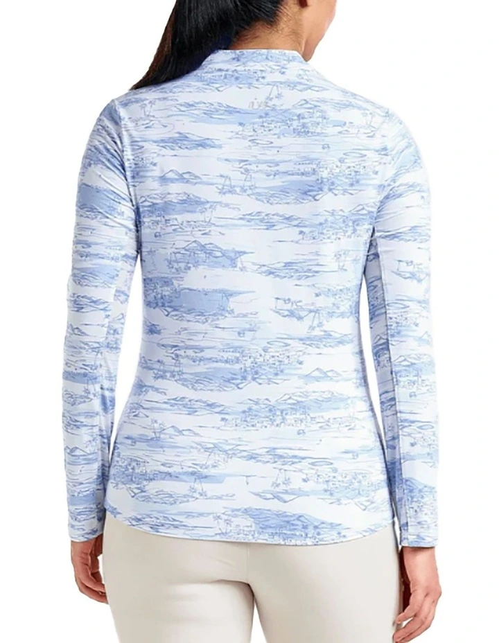 Lolita UV Long Sleeve Mock Neck Golf Shirt in Gentle Blue image 2