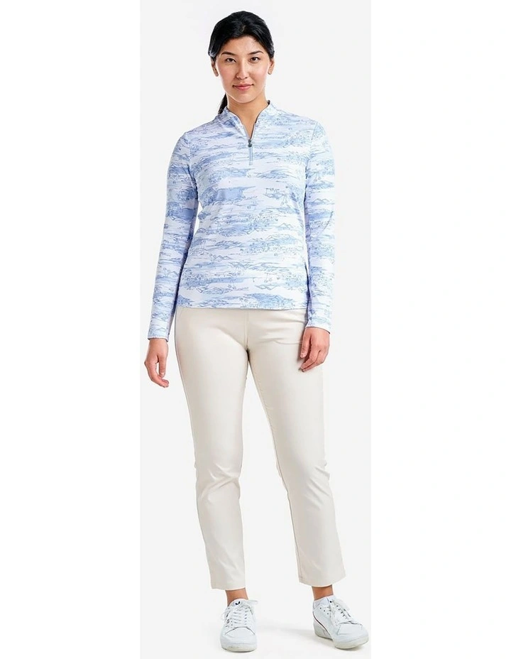Lolita UV Long Sleeve Mock Neck Golf Shirt in Gentle Blue image 4