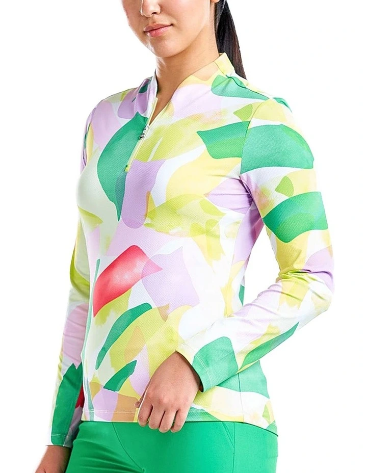 Lolita UV Long Sleeve Mock Neck Golf Shirt in Classic Green image 1