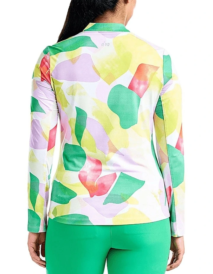 Lolita UV Long Sleeve Mock Neck Golf Shirt in Classic Green image 2