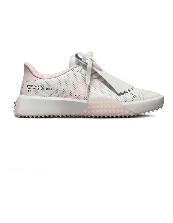 G.112 Perforated Leather Kiltie Golf Shoes in White/Blush image 1