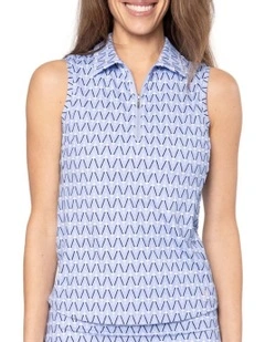 Golftini Cool Sleeveless Golf Polo Shirt in Blue