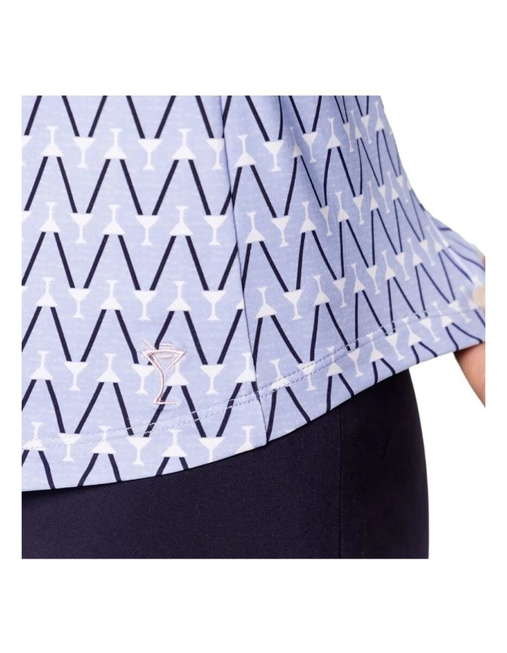 Golftini Cool Long Sleeve Polo Shirt in Blue image 5