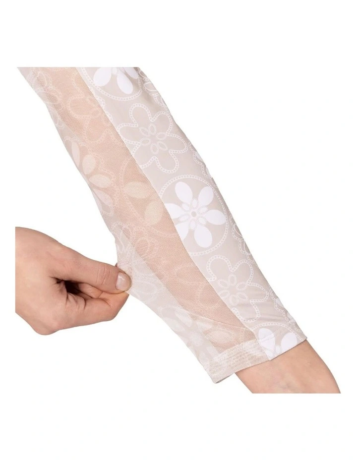 Golftini Cool Girl Long Sleeve Polo Shirt in Sand Bar image 3