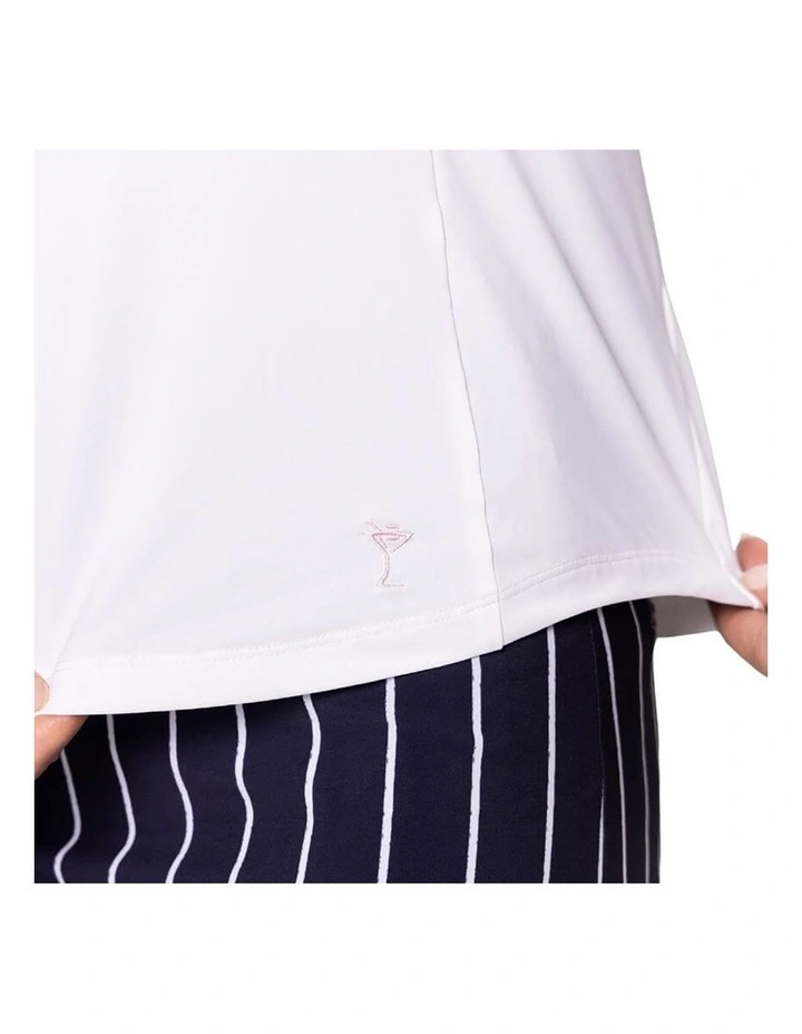 Cool Long Sleeve Golf Polo Shirt in White image 4