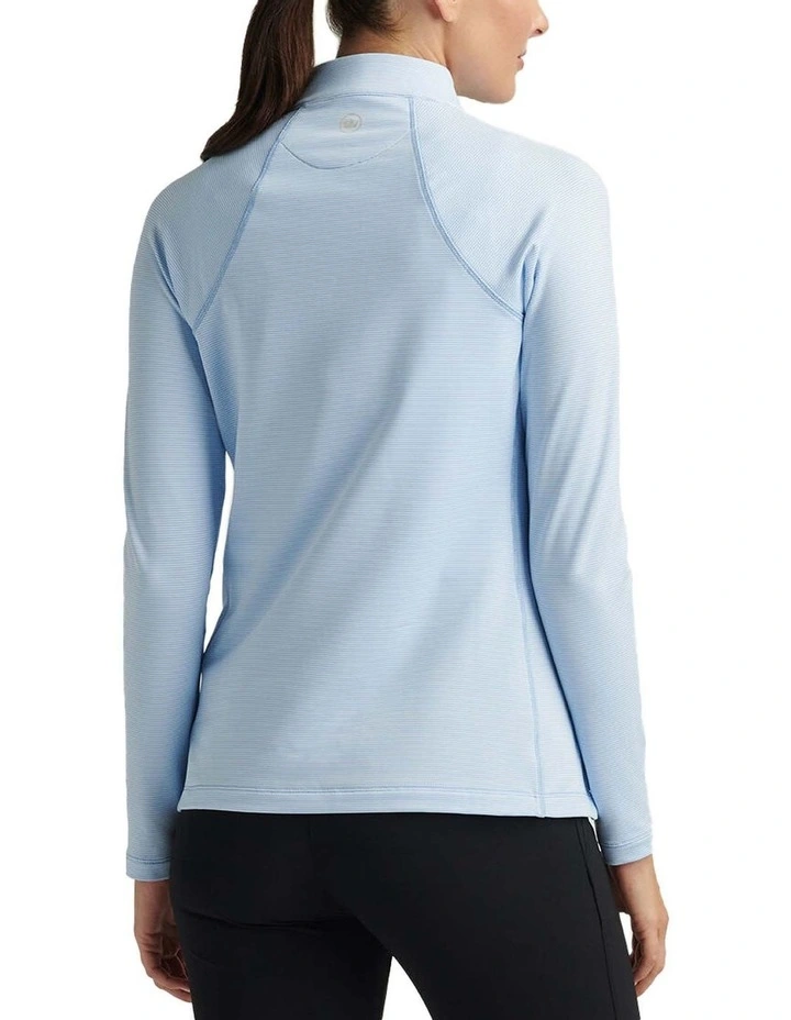 Sugar Stripe Perth 1/4 Midlayer Jumper in Cottage Blue image 2