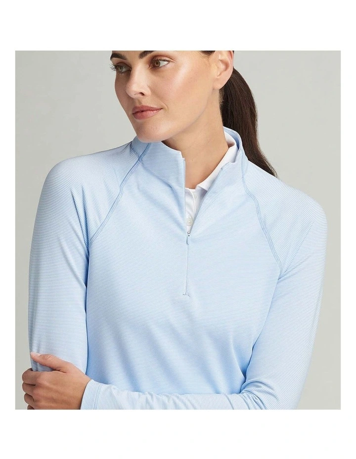 Sugar Stripe Perth 1/4 Midlayer Jumper in Cottage Blue image 3
