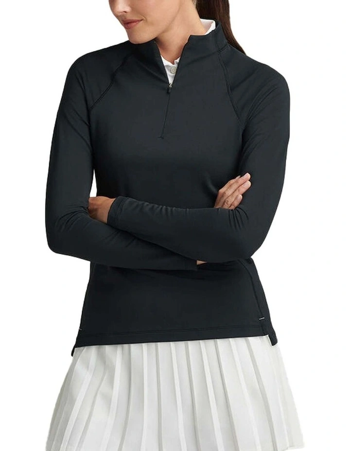 Raglan Sleeve Perth 1/4 Midlayer Jumper in Black image 1