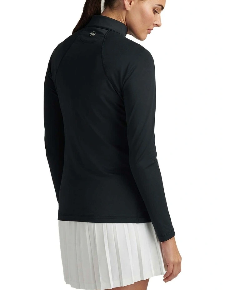 Raglan Sleeve Perth 1/4 Midlayer Jumper in Black image 2