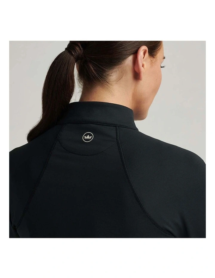 Raglan Sleeve Perth 1/4 Midlayer Jumper in Black image 4