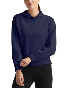 Flora Knit Golf Hoodie in Navy