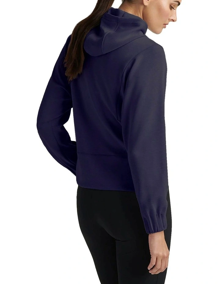 Flora Knit Golf Hoodie in Navy image 2