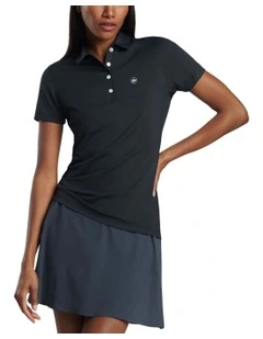 Performance Stretch Jersey Golf Shirt in Black