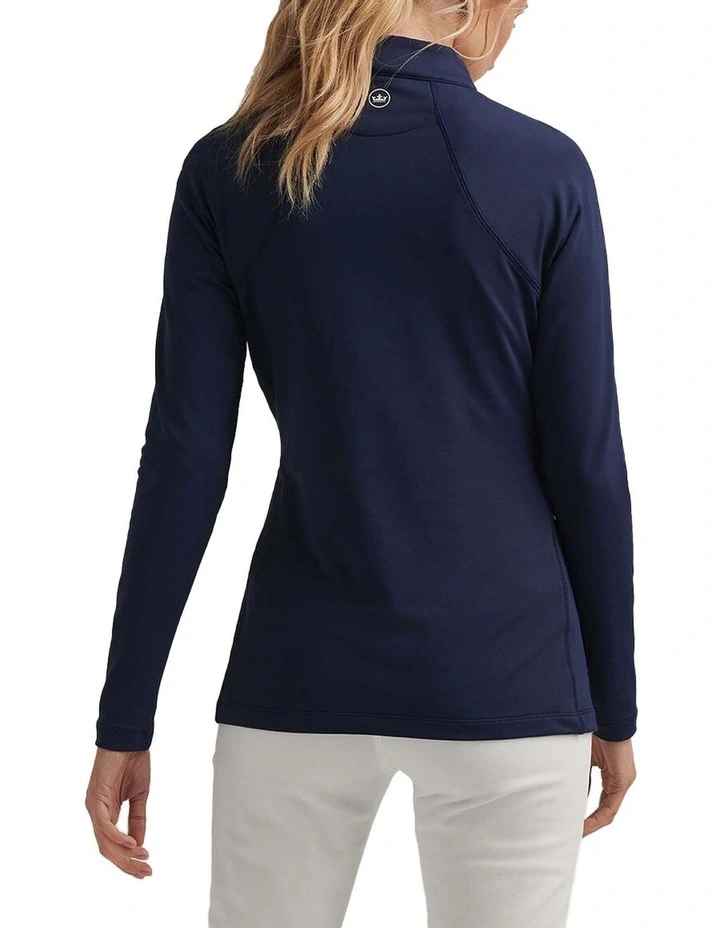 Raglan Sleeve Perth 1/4 Midlayer Jumper in Navy image 2