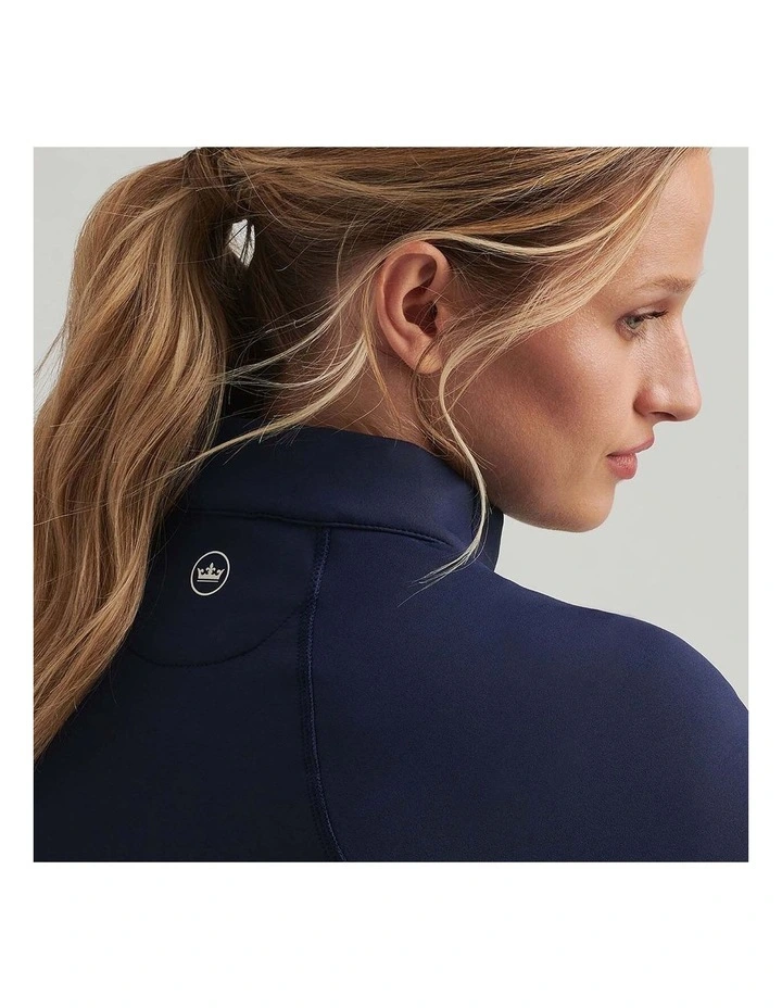 Raglan Sleeve Perth 1/4 Midlayer Jumper in Navy image 4