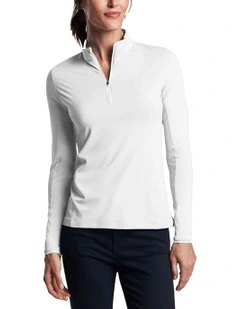 Lightweight Crown Sun Golf Jumper in White