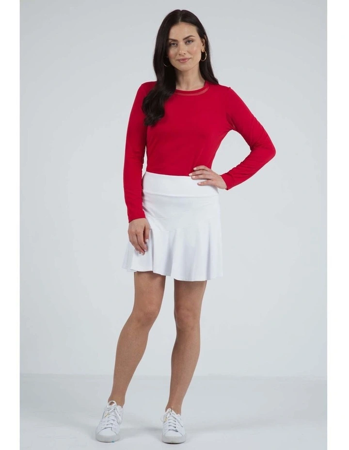 Ibkul Flounce Golf Skort 16.5 in White image 6