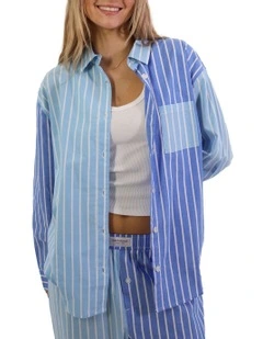 Stripe Pyjama Shirt in Blue