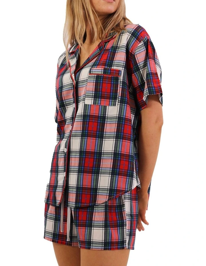 Bamboo Check Fam Jam Pyjama Set in Multi image 3