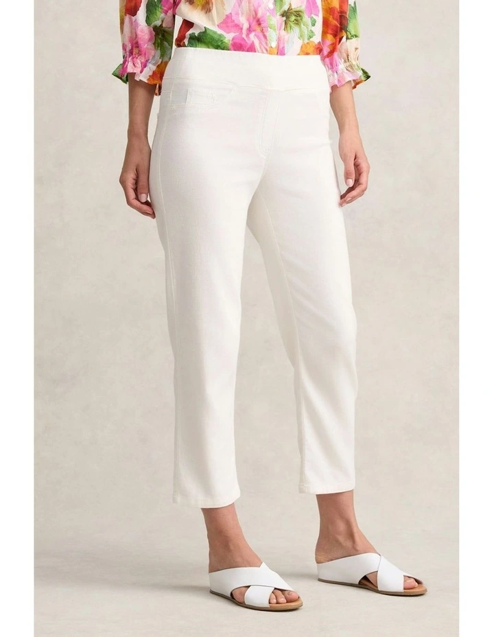 7/8 Straight Leg Bengajean in Cream image 3