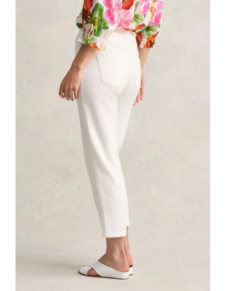 7/8 Straight Leg Bengajean in Cream image 4