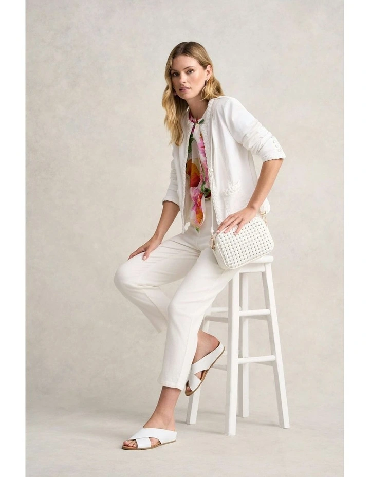 7/8 Straight Leg Bengajean in Cream image 5