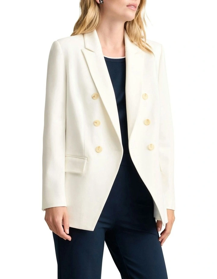 Ponte Blazer in White image 3