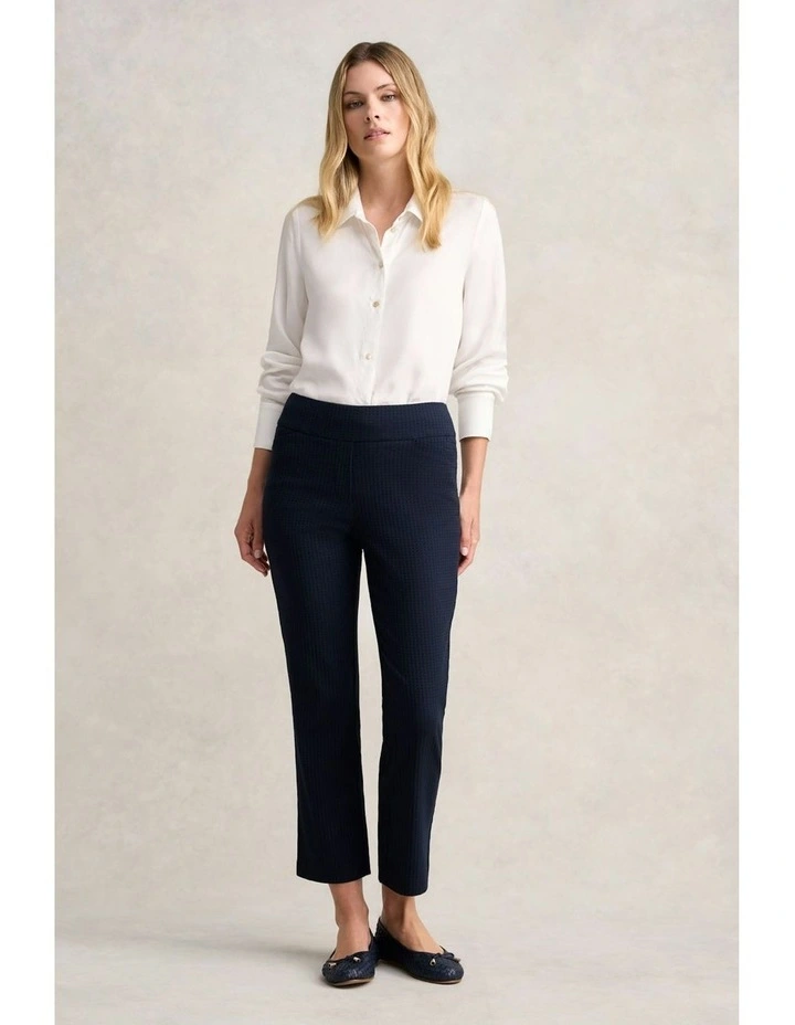 Check Textured Pant in Navy Check image 2