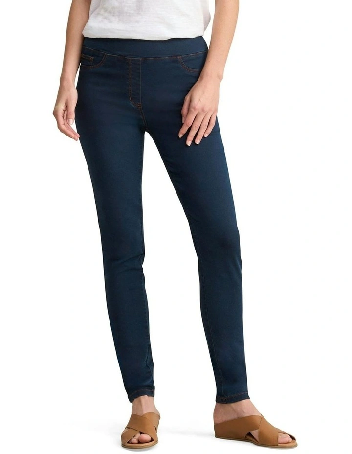 Good Earth Cotton 7/8 Skinny Leg Bengajean in Clean Denim Blue image 1